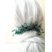 Украса за коса - гребен с кристали Сваровски в в тъмно зелено Emerald Rose by Rosie